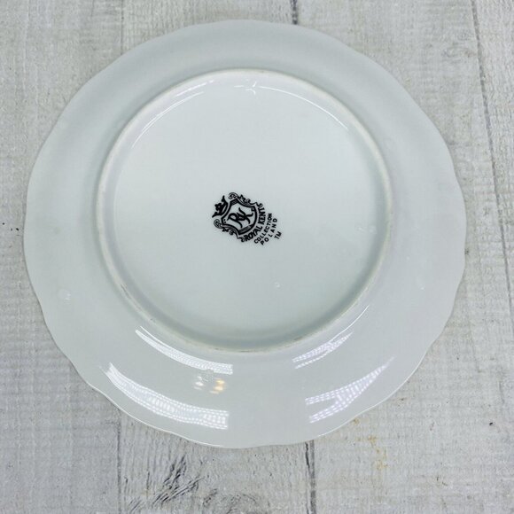 Royal Kent POLAND RKT3 Bavarian Rose Gold Trim Scallop China Salad Plates Set 4 - Picture 4 of 15